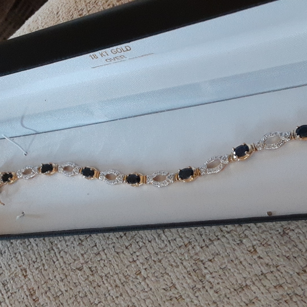 Genuine sapphire and diamond bracelet